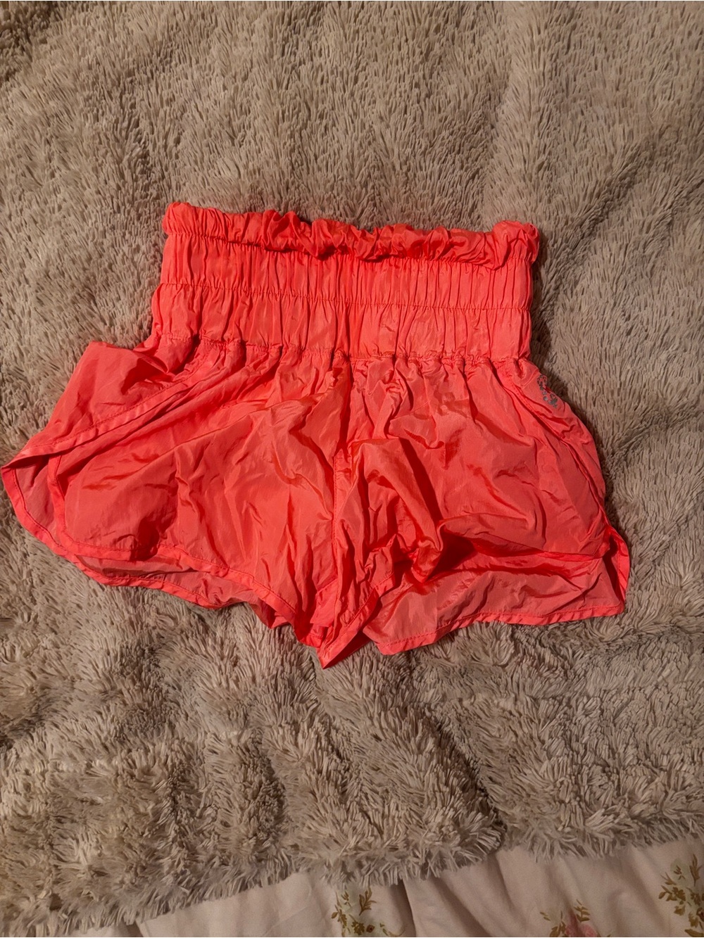 Free People ‘Way home shorts’ Coral Pink Smocked